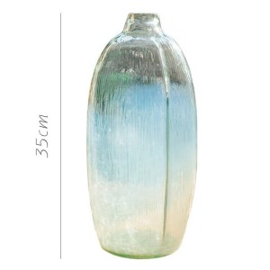 家柏饰(CORATED)手工玻璃器皿 花瓶花器艺术摆件 半透明流水纹桌面地面 盐沼瓶(高款)