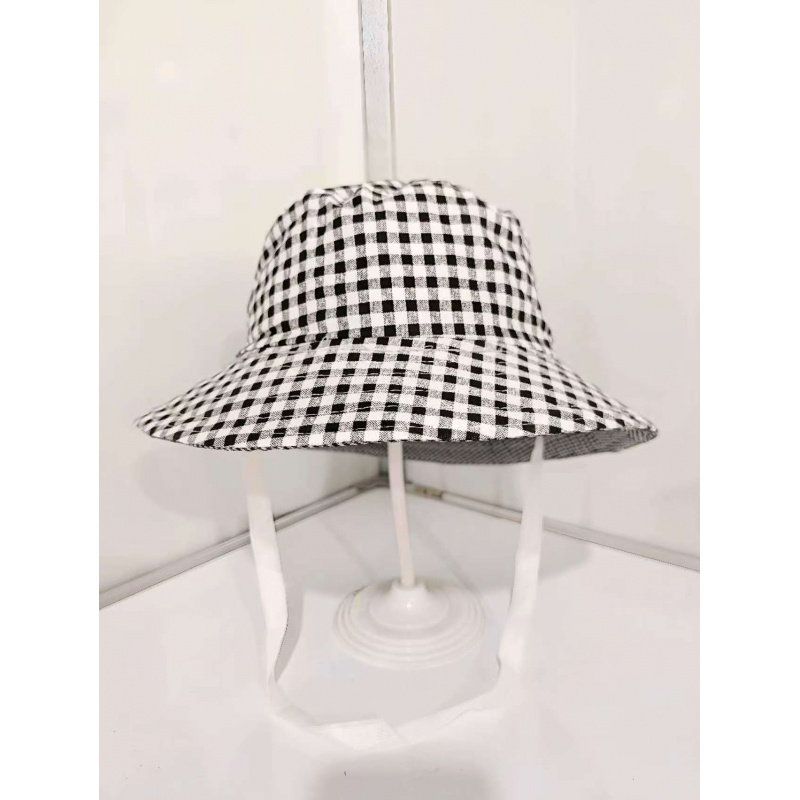 春女老太太盆帽中老年妈妈格子出游户外小檐渔夫帽奶奶防晒遮阳帽