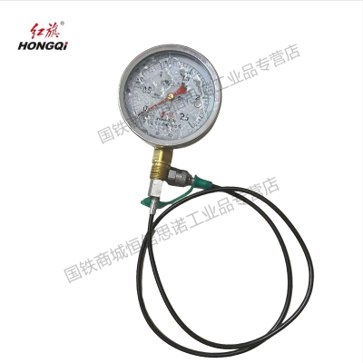 红旗 耐震压力表YTN100 压力值需备注(含2米测试软管) 块
