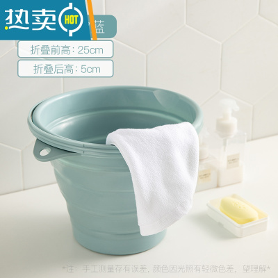 敬平可折叠桶家用大号便携式旅行水桶迷你型洗衣桶水箱户外旅行蓄水桶 北欧蓝10L[买就送1个挂钩]