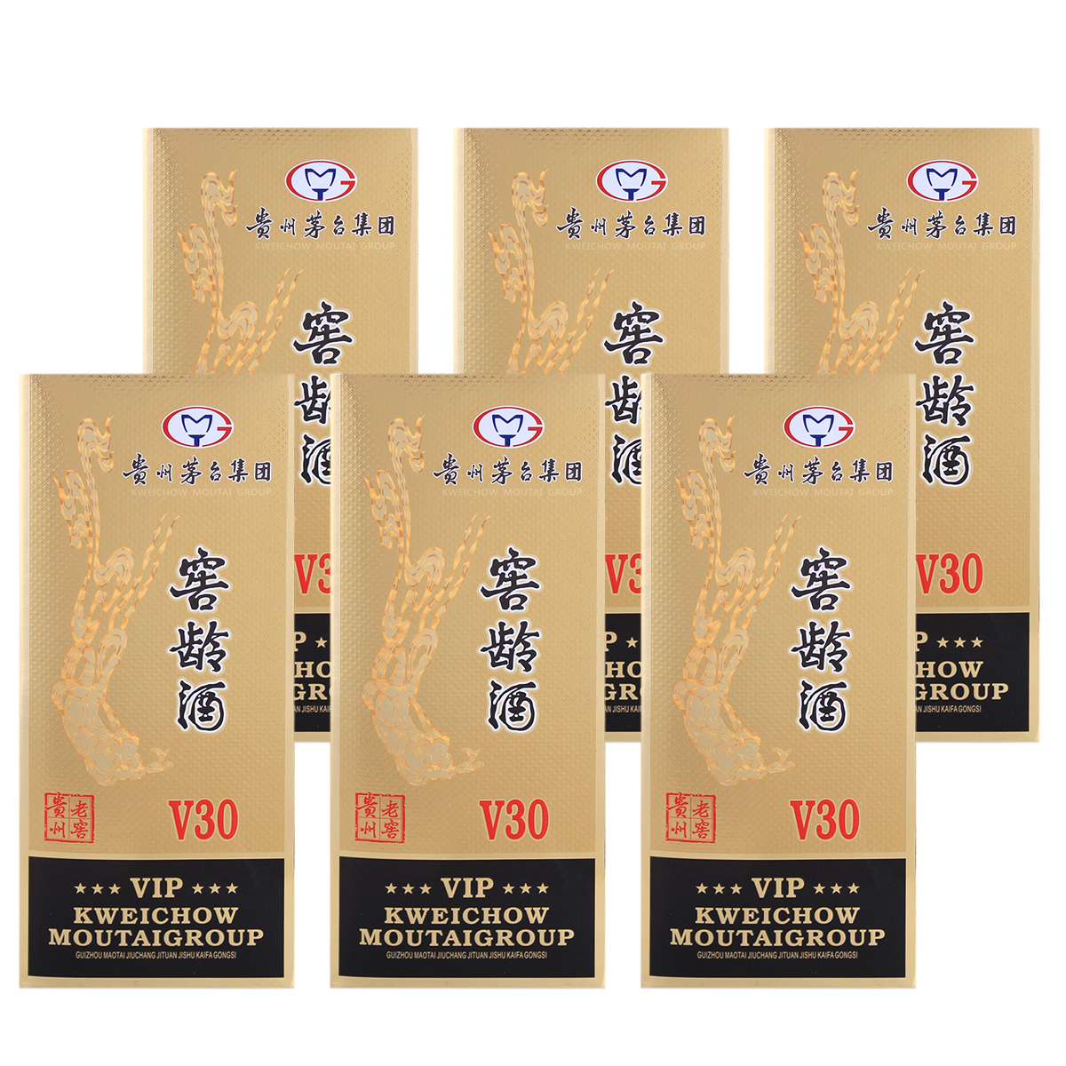 茅台集团 贵州老窖窖龄酒(v30)浓香型白酒 52度500ml*6瓶