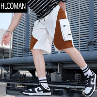 HLCOMAN工装裤子男夏季运动薄款直筒短裤青少年宽松百搭休闲潮牌五分马裤