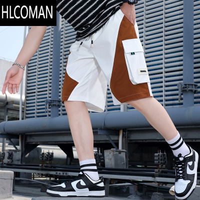 HLCOMAN工装裤子男夏季运动薄款直筒短裤青少年宽松百搭休闲潮牌五分马裤