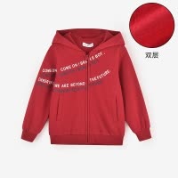 [1件3.5折]铅笔俱乐部童装秋装男童外套儿童双层连帽上衣针织拉链衫