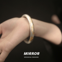 999纯银古法描金鲤鱼戏莲手镯女手链手环手串高级感小众重约32g送女朋友老婆情人节七夕生日礼物