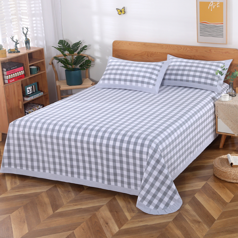 缎暮 全棉老粗布三件套 多款可选 200*230CM(床单+枕套*2) 套