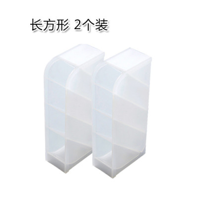 ins北欧创意笔筒多功能办公室笔架收纳盒桌面斜插式笔桶三维工匠黑色长方形+圆形