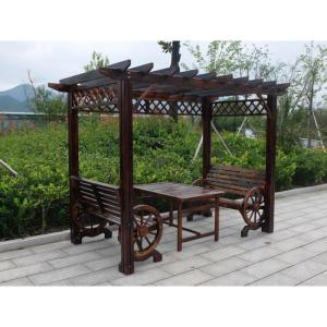 防腐木屋凉亭葡萄架实木花园爬藤架花架户外家具庭院桌椅