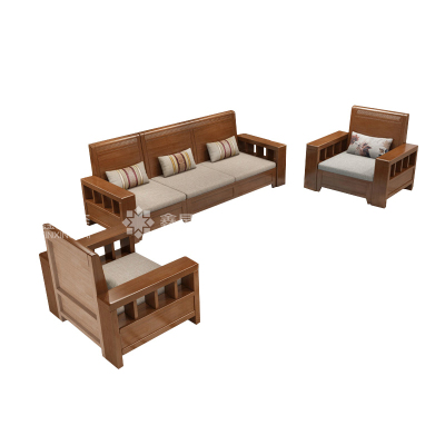 鑫星奈 XXN4031209实木沙发组合简约冬夏两用客厅沙发 1+1+3