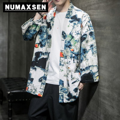 纽曼森（Numaxsen）古风道袍男潮流汉服中国风男装宽松开衫披风夏季休闲外套防晒衣服