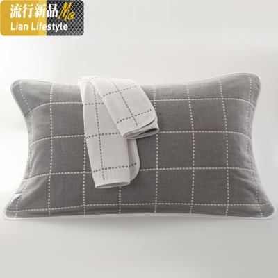 一对装六层纱布加厚枕巾棉枕头巾棉毛巾情侣单人成人枕套 三维工匠