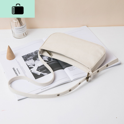 帆布腋下包ins夏天小众包包女 新款高级感单肩复古法棍包NEW LAKE女士单肩包