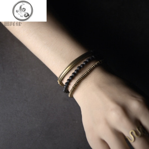 原创个性多层手链女ins小众设计火山石复古潮手串男文艺情侣饰品 JiMi