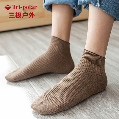 Tri-polar 三极户外 男袜全棉袜子秋冬中筒袜双针男袜 旅行装备TP6078 6双混色 秋冬厚款(39-42码)