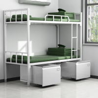 富路达钢制双层床士兵上下铺军营宿舍铁架床班用内务双人床带鞋柜