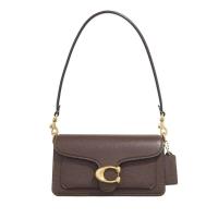 COACH/蔻驰女款真皮腋下包复古红棕金属扣手提斜挎两用包多层内袋