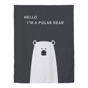 家柏饰(CORATED)窗帘免打孔安装遮光宿舍学生卧室简易出租房用出租屋魔术贴小窗帘 北极熊 宽1.0X高2.0一片