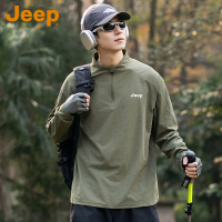 JEEP吉普户外吸湿速干衣长袖t恤男士夏季运动健身跑步训练骑行服