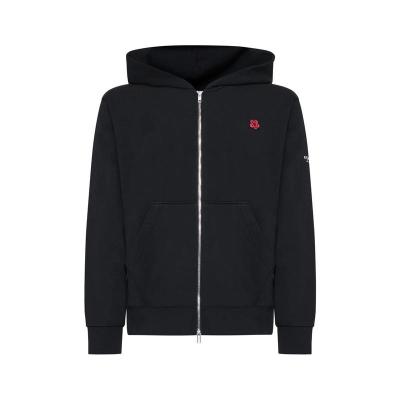 高田贤三(Kenzo)经典刺绣LOGO男款运动卫衣百搭套头连帽加绒防风