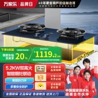 万家乐 燃气灶5.2kw大火力烟灶联动 68%高热效率台嵌两用灶天然气灶JZT-C8R3