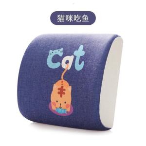 家柏饰(CORATED)护腰靠垫办公室腰靠椅子靠背汽车腰枕印花仿亚麻腰垫靠枕