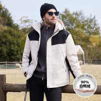 羽绒服男士新款冬季加厚保暖美式潮牌情侣休闲外套冬装连帽滑雪服