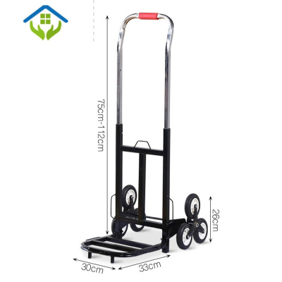 御蓝锦手拉车折叠便携行李车购物车买菜车拉货车载重王小拉车小推车拖车黑色六轮爬楼车+满焊+3绳