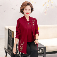 迪鲁奥(DILUAO)中年妈妈毛衣外套秋冬装加厚洋气2021新款中老年女装针织开衫