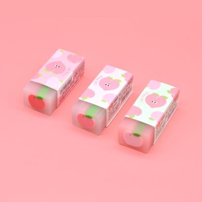 创意可爱切水果夹心橡皮擦小学生美术果冻色橡皮擦得干净儿童奖品TCVV桃子夹心橡皮（3个）