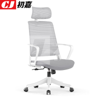 初嘉CJ-7144办公椅转椅电脑椅网布学习椅高背职员椅 白框