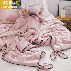 刺绣夏被可水洗空调被被子被芯夏凉被学生单人宿舍双人夏季被 三维工匠