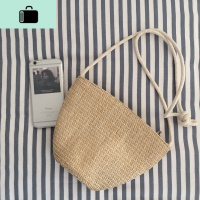 韩国chic包夏天小包包女ins编小包包编织包迷你沙滩包斜挎包NEW LAKE 图片色()女士单肩包