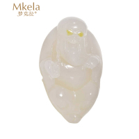 梦克拉Mkela 白玛瑙文玩把件 福 玉髓玛瑙 挂件 摆件 玛瑙 男士