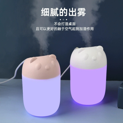 新款大雾量静音迷你空气雾化器便携式usb迷你家用小型夜灯加湿器太极扇