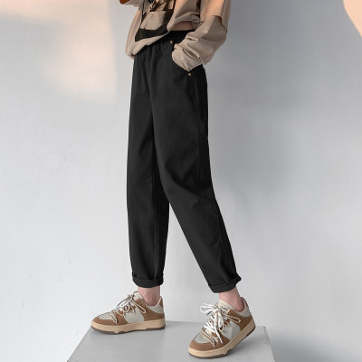 [2.5折价57元]唐狮宽松休闲工装裤哈伦萝卜裤款黑色显瘦萝卜工装裤哈伦裤运动裤女