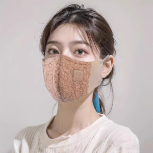 冬季泰迪绒3D立体保暖口罩时尚高颜值加厚防风防寒蓄热可水洗
