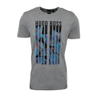 Hugo boss24夏季新款舒适透气纯棉吸湿排汗百搭日常圆领休闲男士短袖T恤