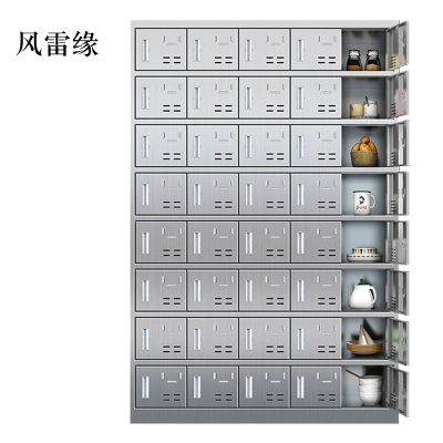 风雷缘304不锈钢食堂带锁餐具柜40门碗柜磁吸锁1800*1200*300常规款