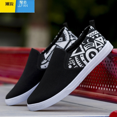聚范百搭帆布鞋男鞋夏季透气一脚蹬潮鞋板鞋男士老北京布鞋子休闲懒人