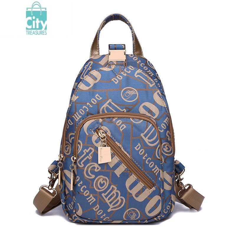 bangdou新款百搭休闲时尚女帆布胸包牛津布双肩背包小包l701