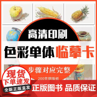 色彩单体临摹卡 零基础入门文创文艺术水粉手绘美术小众清新周边插画册集写生素材贺卡原创治愈文艺礼物活页卡片