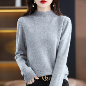 无缝一线成衣羊毛衫女士半高领羊毛打底衫时尚百搭保暖毛衣女