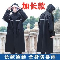 劳保帆布工地雨衣连体防暴雨全身户外男女加厚长款牛津布徒步雨披