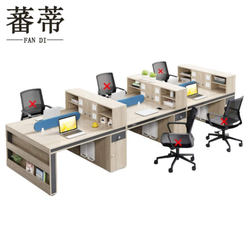 蕃蒂员工桌六人位张