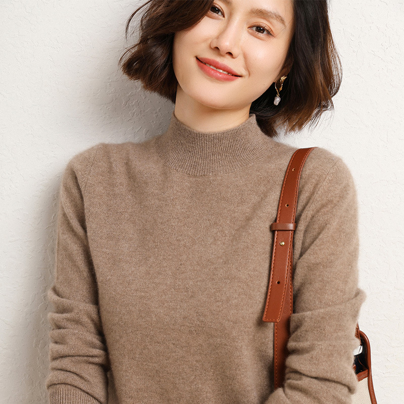 半高领女士针织衫女纯色打底保暖加厚毛衣秋冬季新款毛衫女