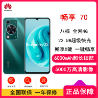 [全新]华为 畅享70 翡冷翠 256GB 5000万高清影像 4G八核处理器 6000mAh大电池 22.5W快充 畅享X键一键直达 鸿蒙智能手机