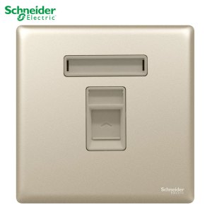 施耐德电气开关插座 珍铂系列晨曦金色 家用开关 86型墙壁插座 五孔电源插座