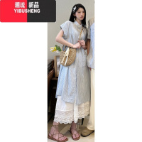 YIBUSHENG小众设计感情侣装季2024韩版短袖T恤女连衣裙法式一裙一衣ins潮
