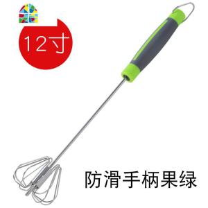 打蛋器家用烘焙工具非电动小型半自动打蛋鸡蛋搅拌奶油打发器和面 FENGHOU 12寸防滑手柄果绿