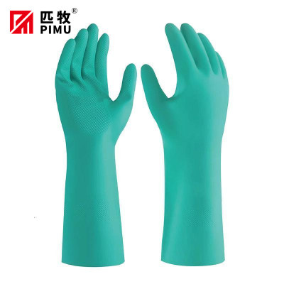 匹牧 37-176-10 橡胶手套 丁晴橡胶绿色耐油-XL 单位:双